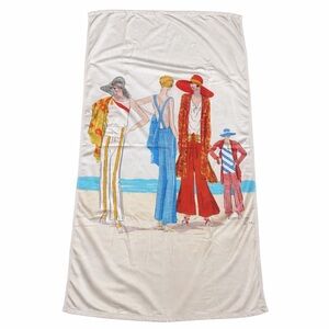 Condé Nast Vintage Style Oversized Beach Towel with Fashion Print